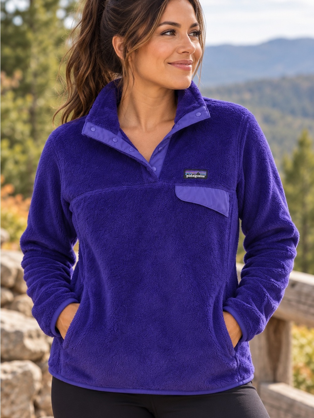 Patagonia Re-Tool Snap-T Fleece Pullover Purple Women’s Medium Cozy Outdoor